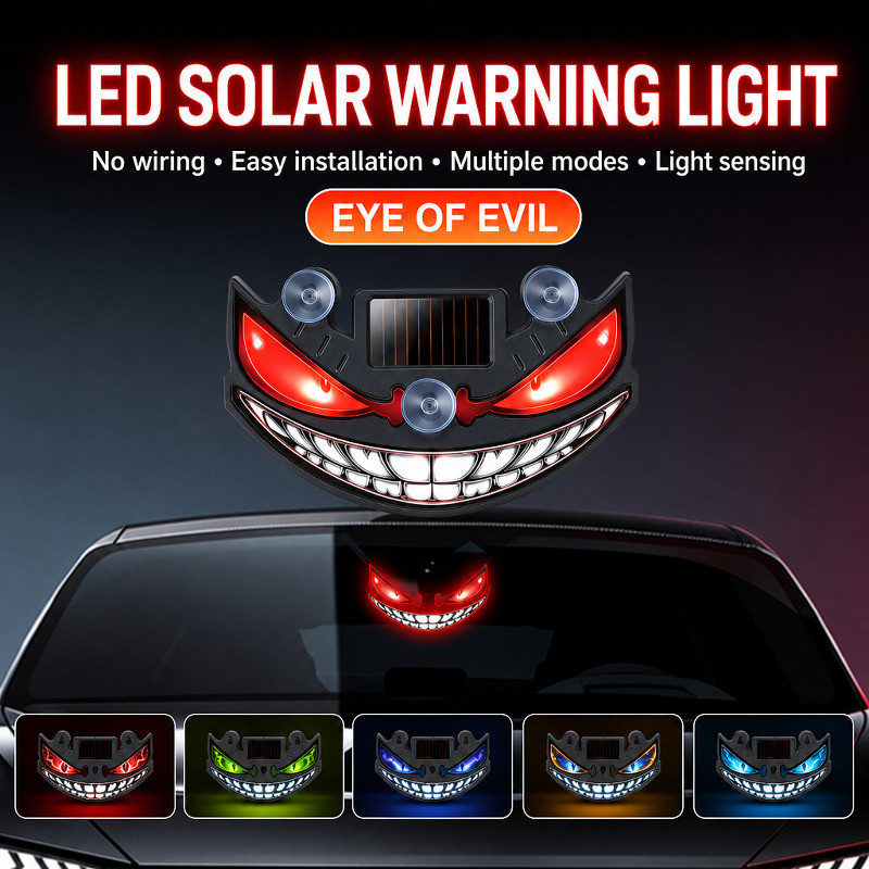 Solar Demon Eye Car Light Outdoor Waterproof Headlamp For Camping/Car Decoration/LED Lighting/ABS Material/Rechargeable/