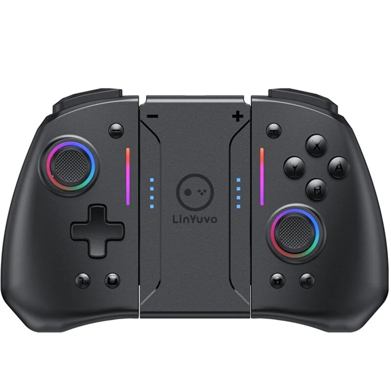 LinYuvo KS42 Meteor Light Wireless Joy-pad Com Luzes RGB De 8 Cores Para Switch/Lite/OLED , Programável , Turbo E Vibraç