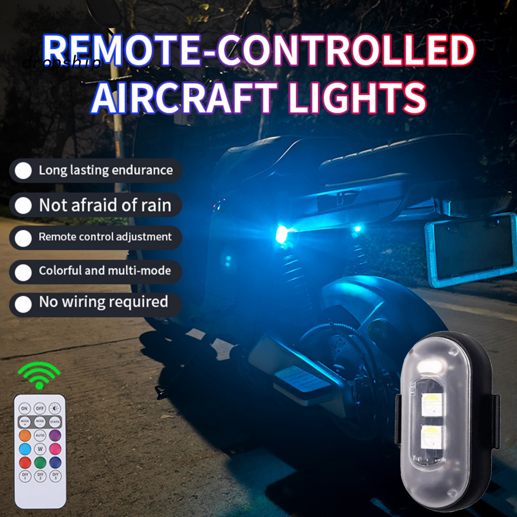 Seven-color Strobe Light Warning with Multiple Modes Led Aircraft Lights Wireless Remote Control Motorcycle Car Decorati