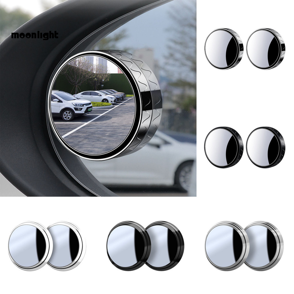 1 Pair Car Rearview Blind Spot Mirror 360° Adjustable Suction Cup Glass Wide Angle Side View Parking Assist for Safe Dr