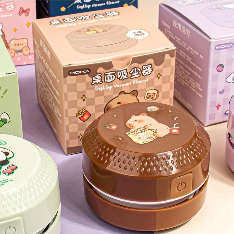 Cartoon Capybara Desktop Vacuum Cleaner，Comes with a cleaning brush，Suitable for home office desktop cleaning，Mini vacuu