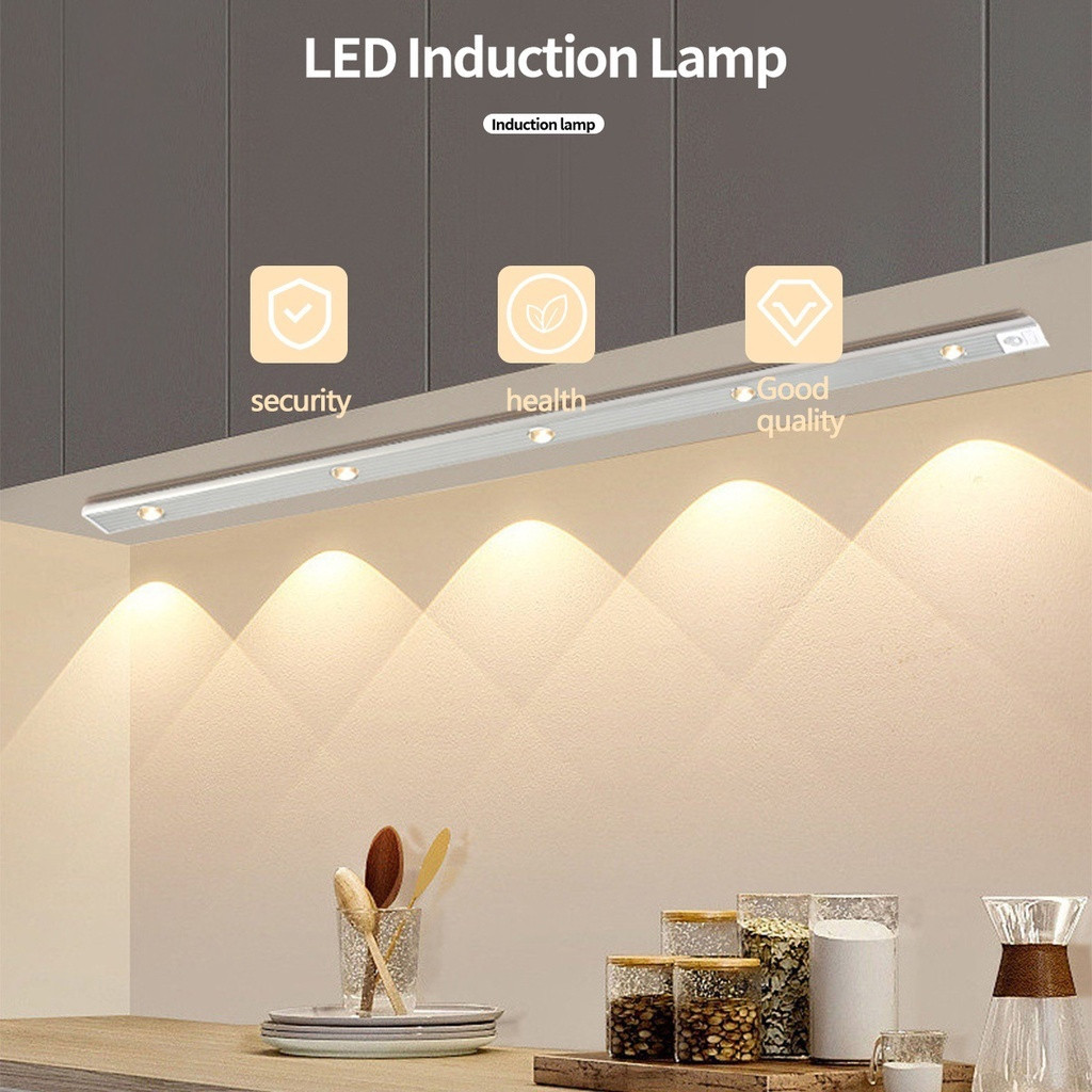 Luz LED regulável em 3 cores USB recarregável esportiva Sensor luz adequada para cozinha e sala de estar - LED normal 20