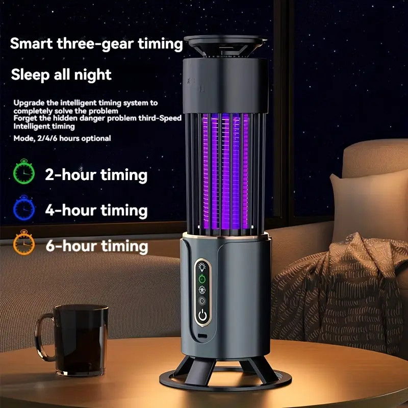 Lâmpada Elétrica Portátil Mata-Mosquitos Com Luz UV Sem Radiação Usb Recarregável Armadilha Para Insetos no Pix