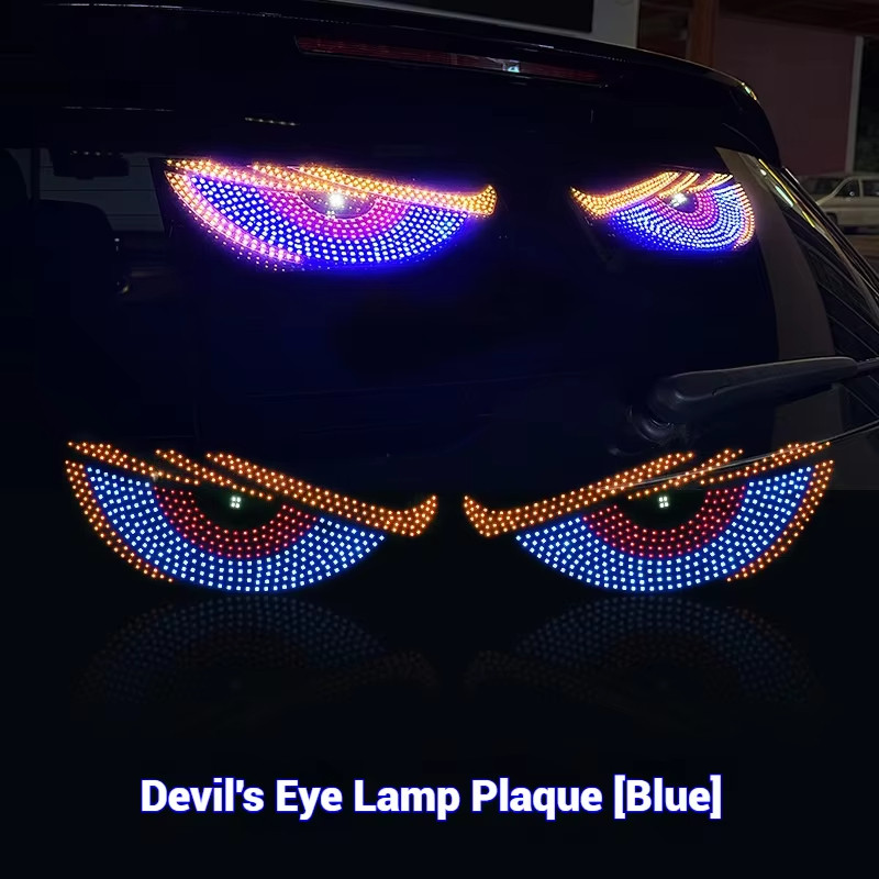 2 Pces 24V 12V USB LED Diabo Olho Dinâmico Grande Olhos Luz Para Carros , Tela De Janela Programável Display Caminhão Ve