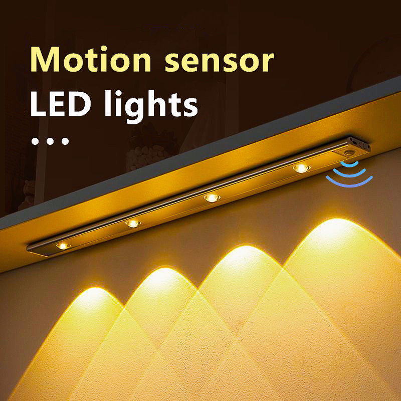 Luz LED regulável em 3 cores USB recarregável esportiva Sensor luz adequada para cozinha e sala de estar - Olho de gato
