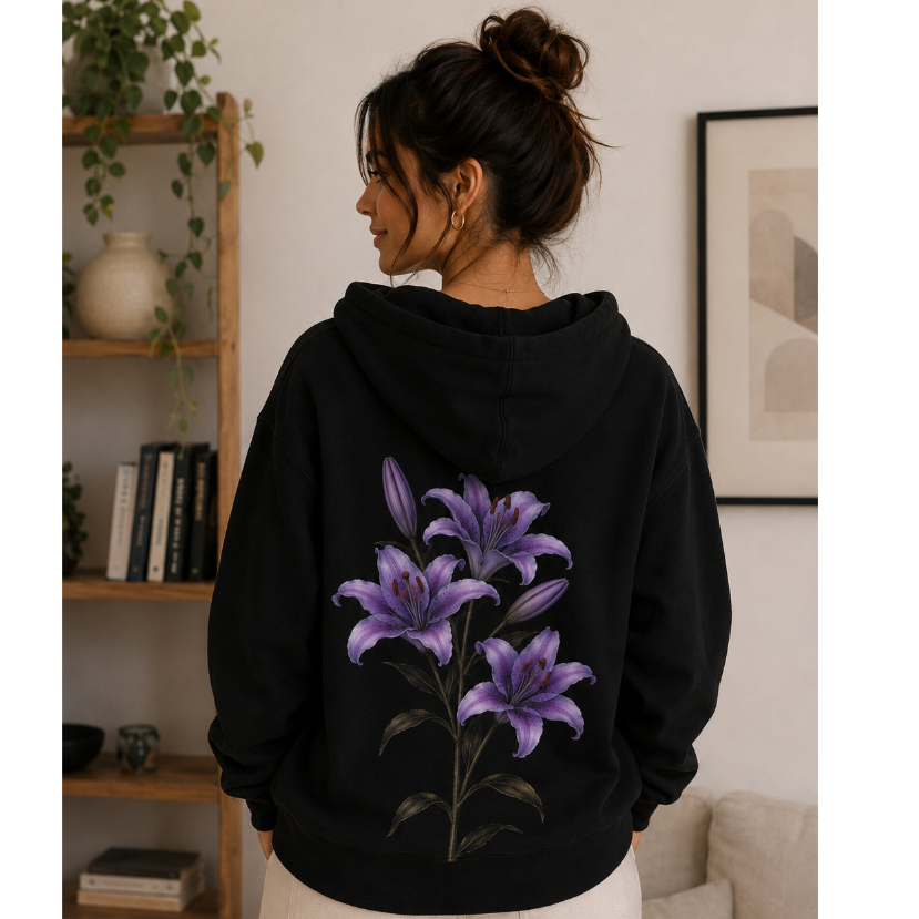 Moletom Feminino Canguru Flor Premium Casual Inverno