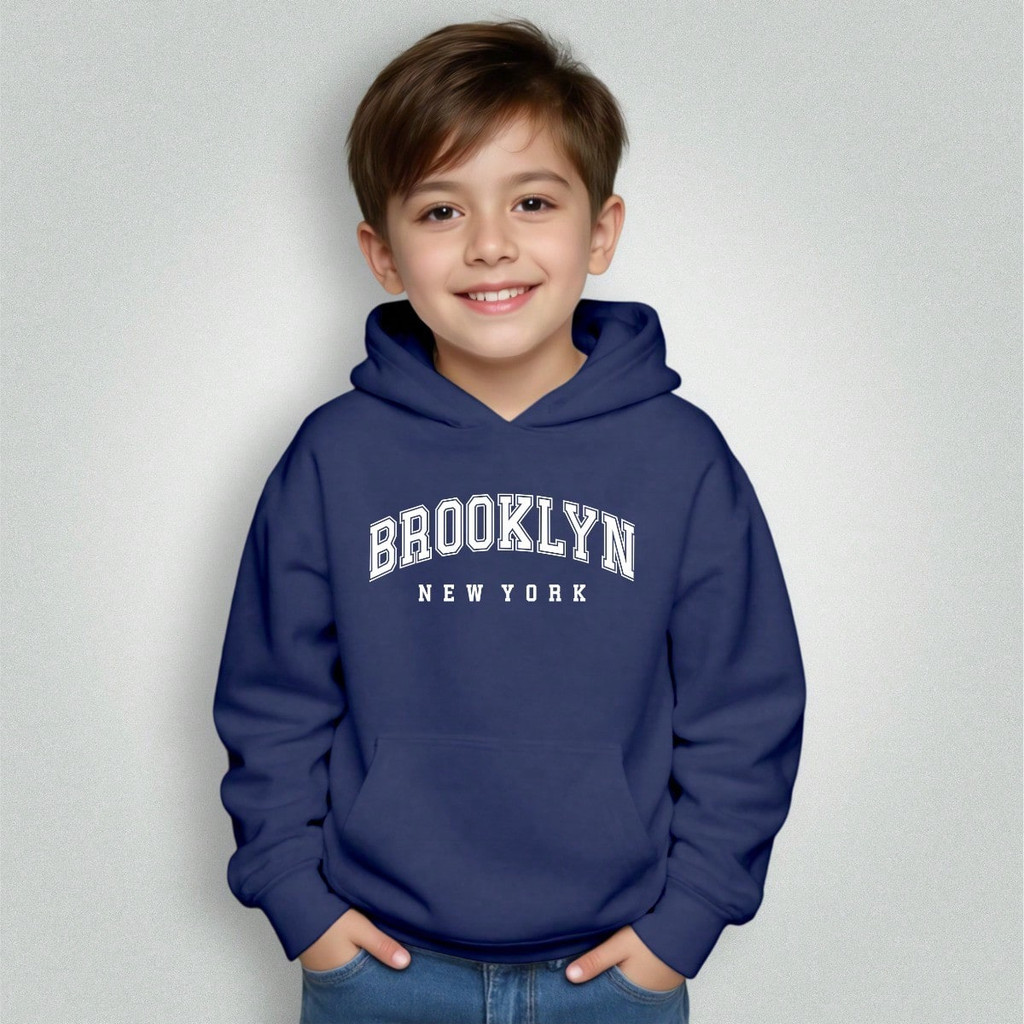 Moletom Infantil Bolso Canguru Capuz Brooklyn Street 128 Premium Envio Imediato