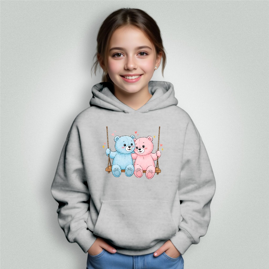 Moletom Blusa Infantil Bolso Canguru Capuz Menino Menina Ursos Balanço Premium Envio Hoje