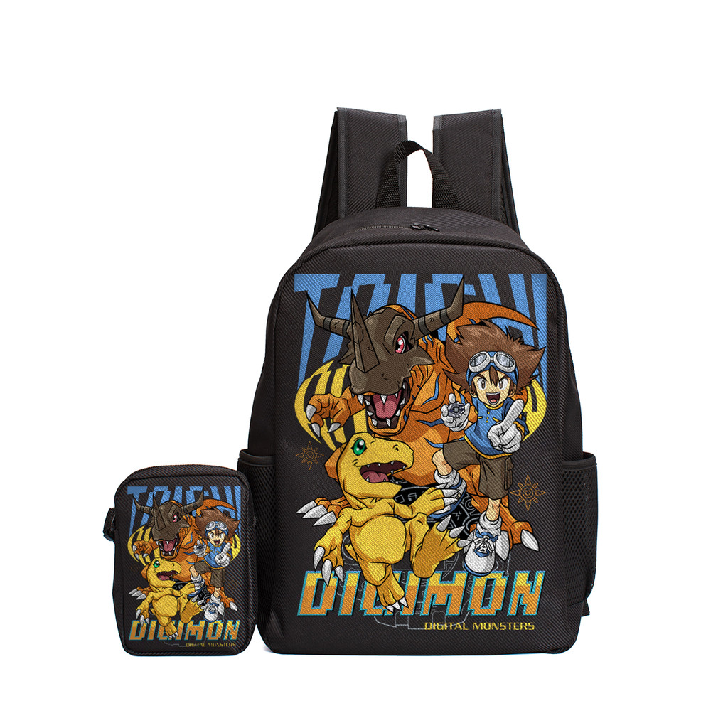 Kit Mochila Bag e Estojo Infantil Digimon Digital Monsters