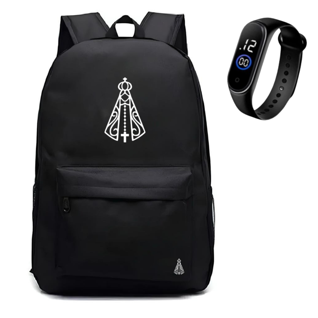 Mochila Unissex Escolar Multiuso + Relógio digital Lançamento Promocional 02
