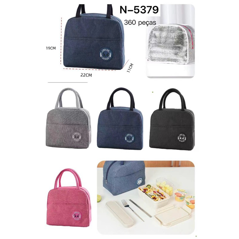 Bolsa Térmica de Almoço Feminina e Masculina – Marmiteira Portátil Impermeável com Isolamento Térmico