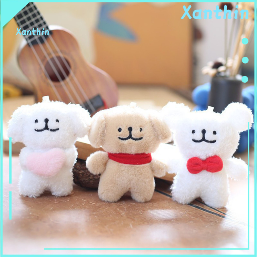 Puppy Bag Charm Mini Keychain Plush Portable Doll Pendant Soft Velvet Fabric Durable Backpack Accessory Cute Small Size
