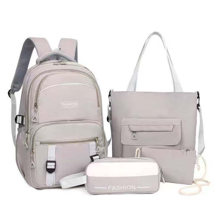 Conjunto de 3 Peças Mochila Feminina Masculina Portátil Mochila Bolsa de Ombro Bolso Pequeno Para Viagem Escola