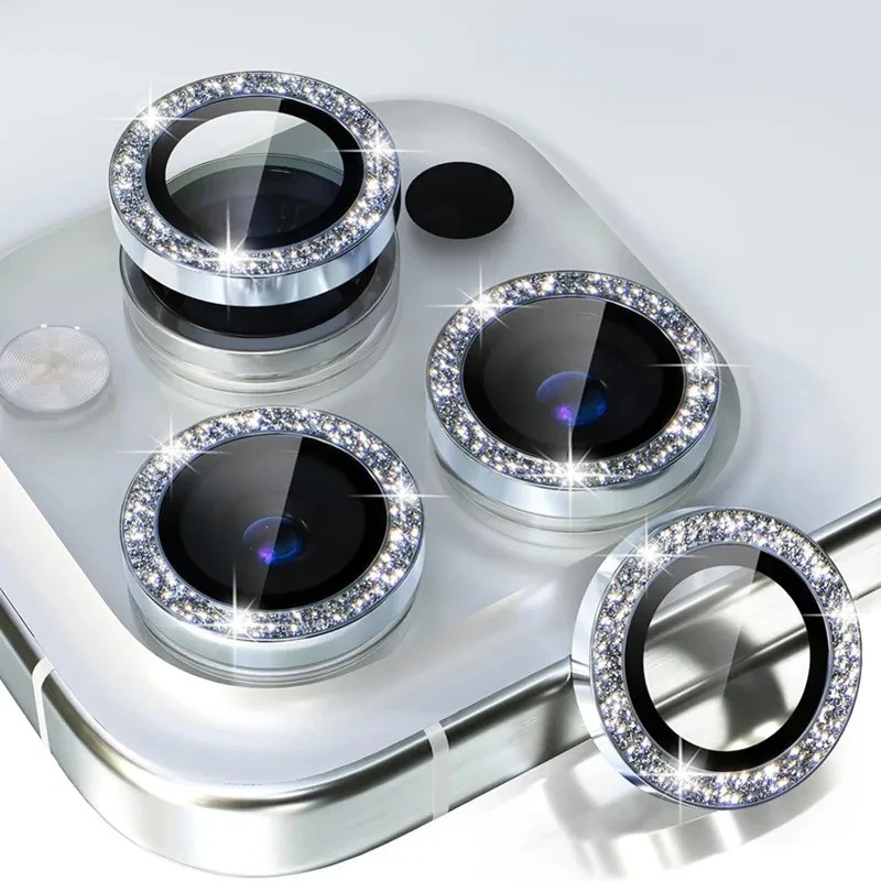 Diamond Lens Film for IPhone 11 13 17 15 12 14 16 Pro Max 13 12 Mini Camera Protection Metal Ring Protective Film