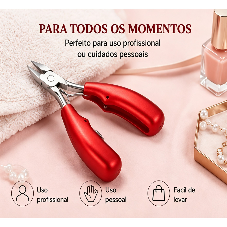 Alicate De Cutícula Mola Dupla Cabo Vermelho Ferramenta Para Manicure