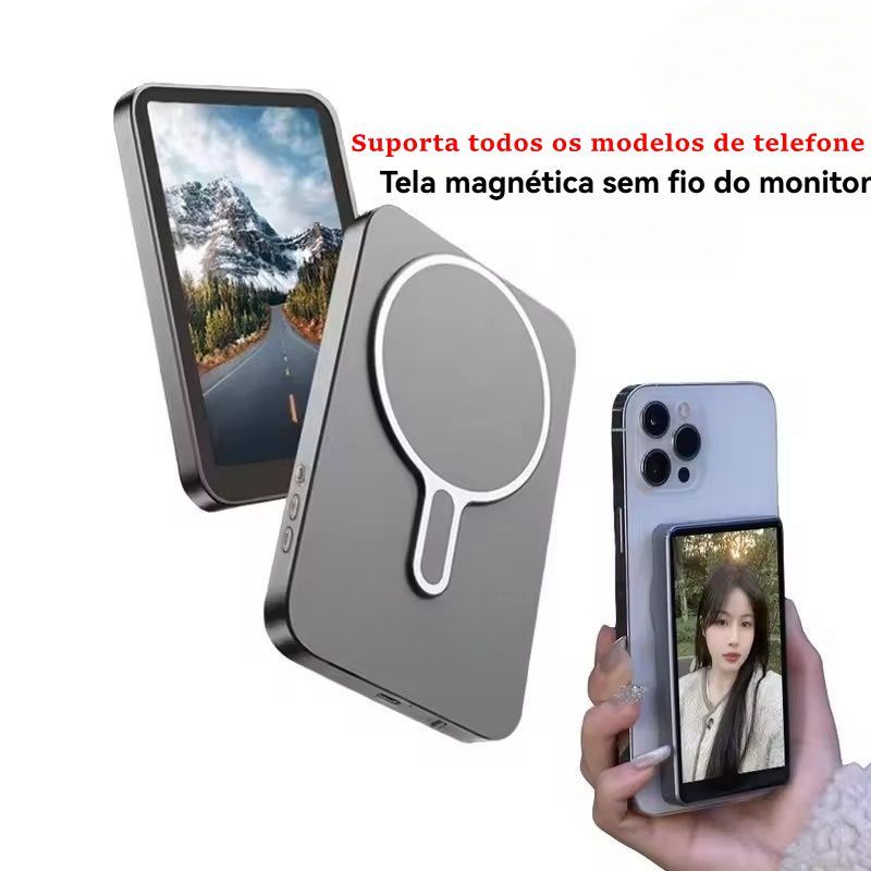 Tela De Monitor Magnético Sem Fio X40M Para Usar Câmera Traseira Do Telefone Smartphone Selfie Vlog Gravação De Vídeo C