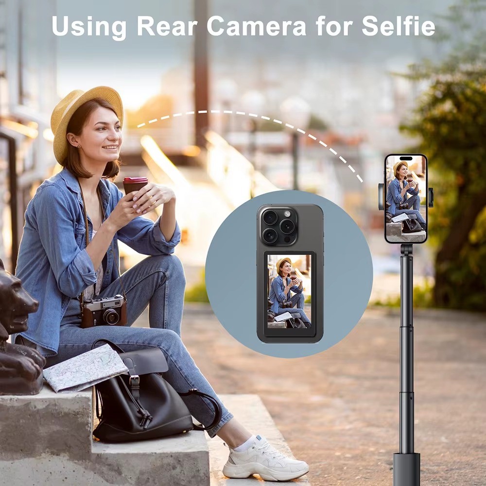 Monitor Auxiliar Selfie Tela 150X59mm 1080P Magnético Câmera Traseira iPhone e Android. P.HQ