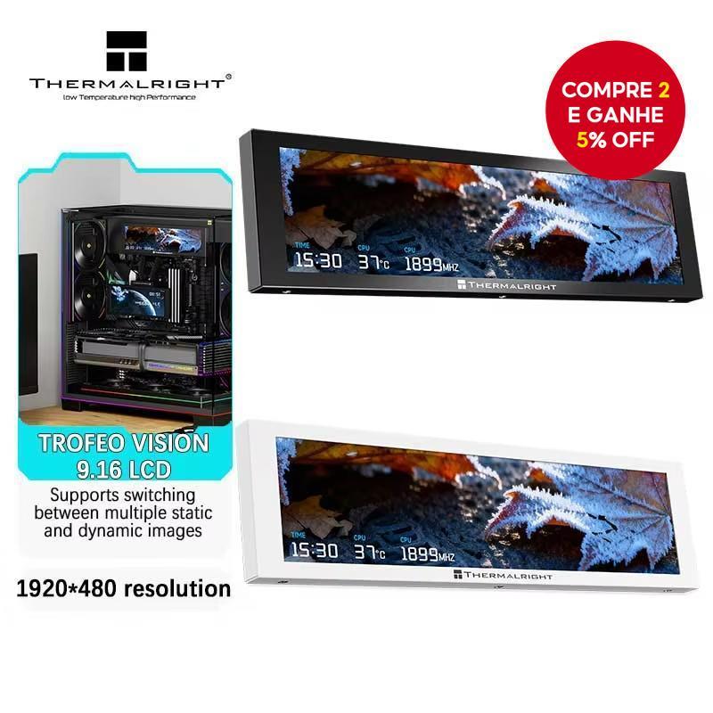 Thermalright TROFEO VISION de 9,16 polegadas, tela secundária USB-C, display LCD HD magnético