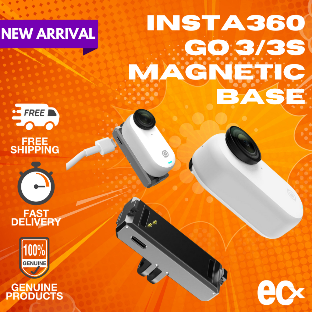 AXUKA Insta360 Go 3/Go 3S Magnetic Quick Release Rechargeable Base Aluminum Adapter Mount Type-C Charging