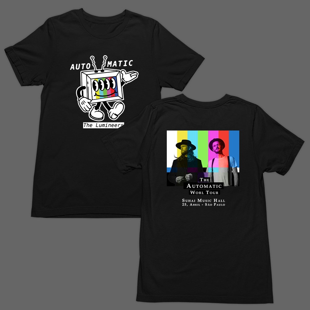Camiseta Básica T-Shirt The Lumineers Banda Folk Automatic Tour 2026 Brasil Unissex