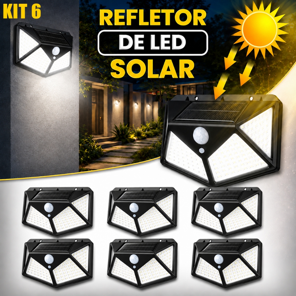 4/5/6 Pieces Solar Wall light Reflector 100 Led Motion Presence Sensor Waterproof with 3 Functions Solar light