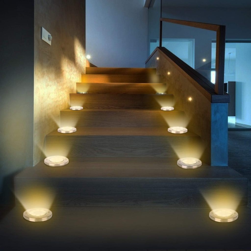 8Pcs 12LED Solar Powered Ground Lights IP65 Waterproof Outdoor LED Disk Light Garden Solar Underground Light Landscape
