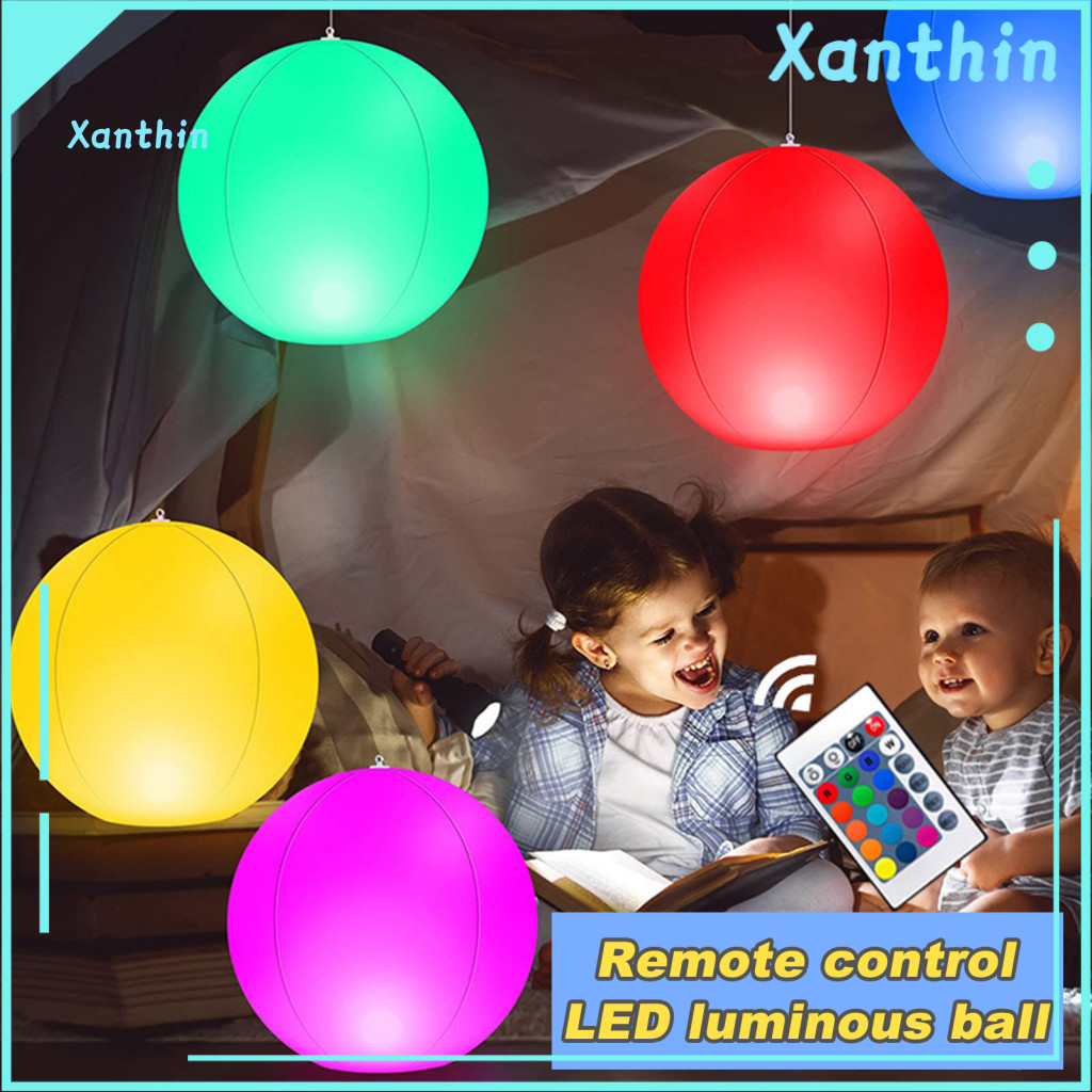 Hanging Led Ball Solar Powered with Remote Control 16 Colors 3 Modes Waterproof Floating Light for Pool Party Outdoor De