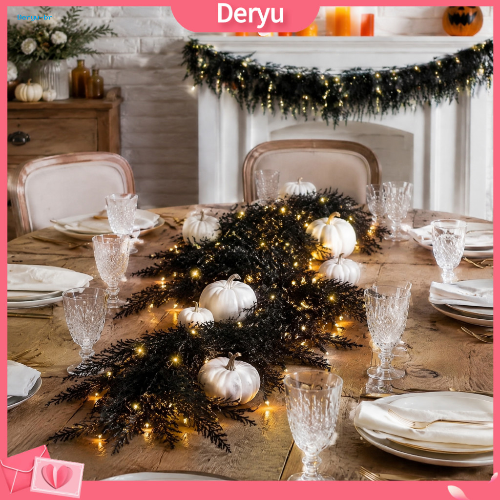 Halloween Spooky Vine Lights Atmosphere for Events Led Garland Black Waterproof Faux Twig Decoration with for Indoor Out