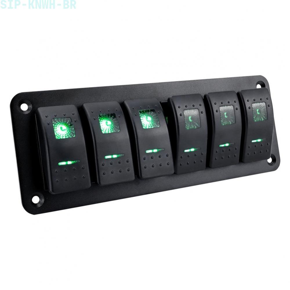 [SIP-KNWH-BR]Marine Rocker Switch Panel Ip65 Waterproof Rating Bright Green Led Lights-New In 11-