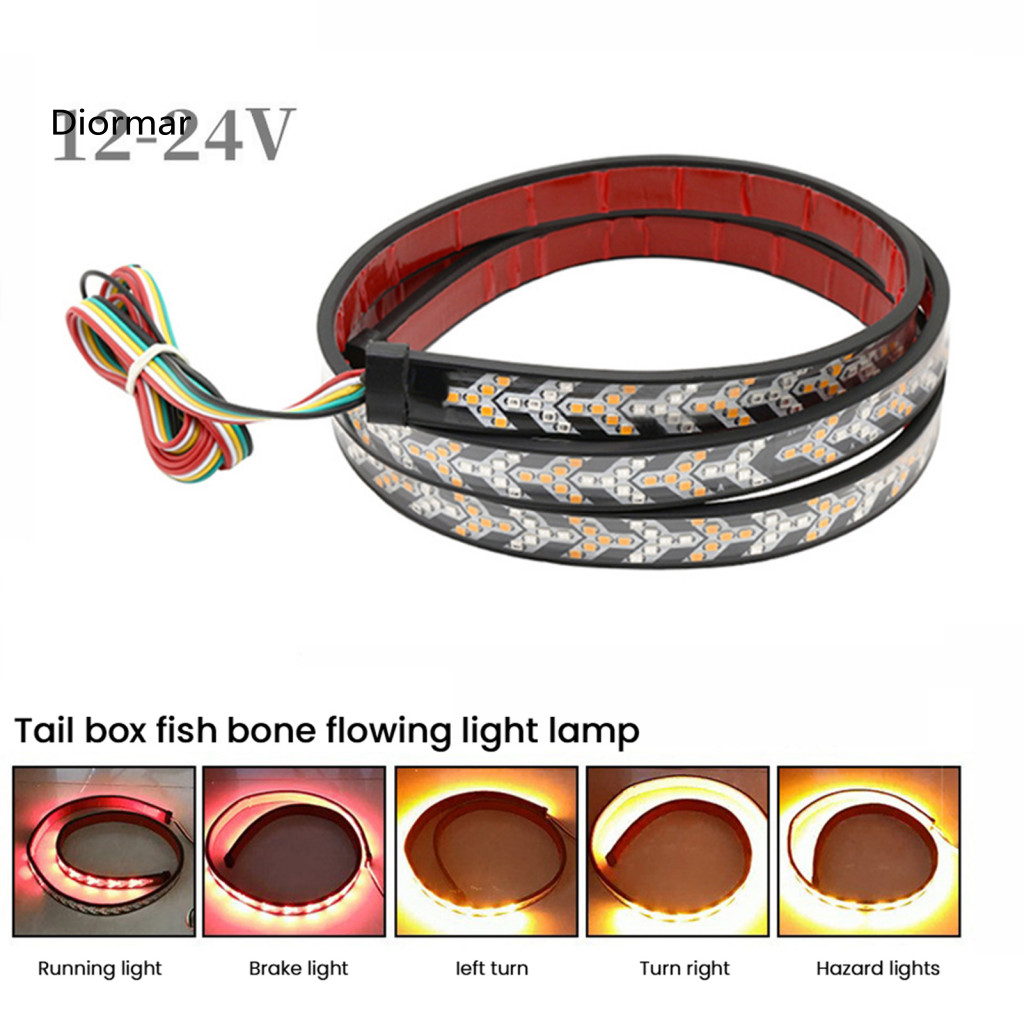 Waterproof Truck Rear Lights Led Tailgate Light Bar 4-in-1 Brake Running with Amber Turn Signals Flexible Strip for Truc