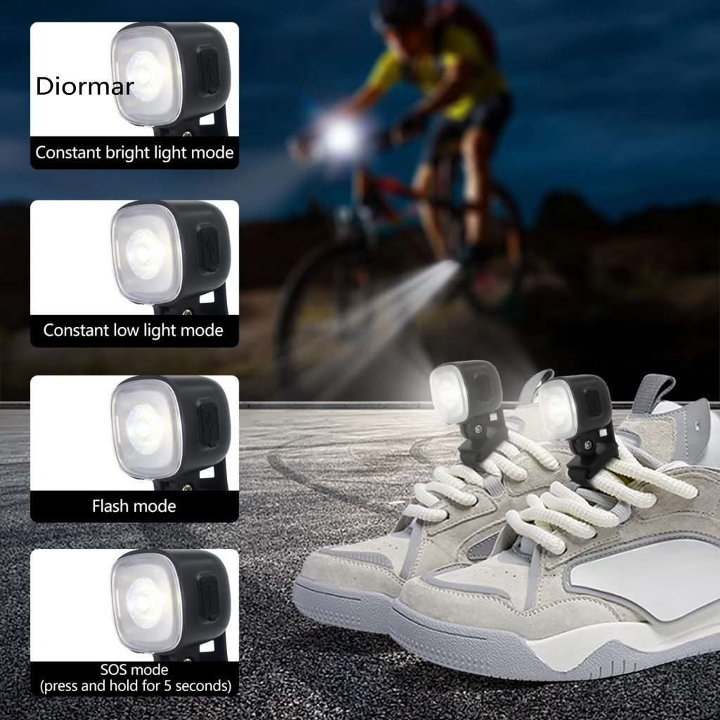 Camping Headlamp Waterproof 1 Pair Rechargeable Led Shoe Lights Ultralight High Lumen Hands-free Running Headlamps for N