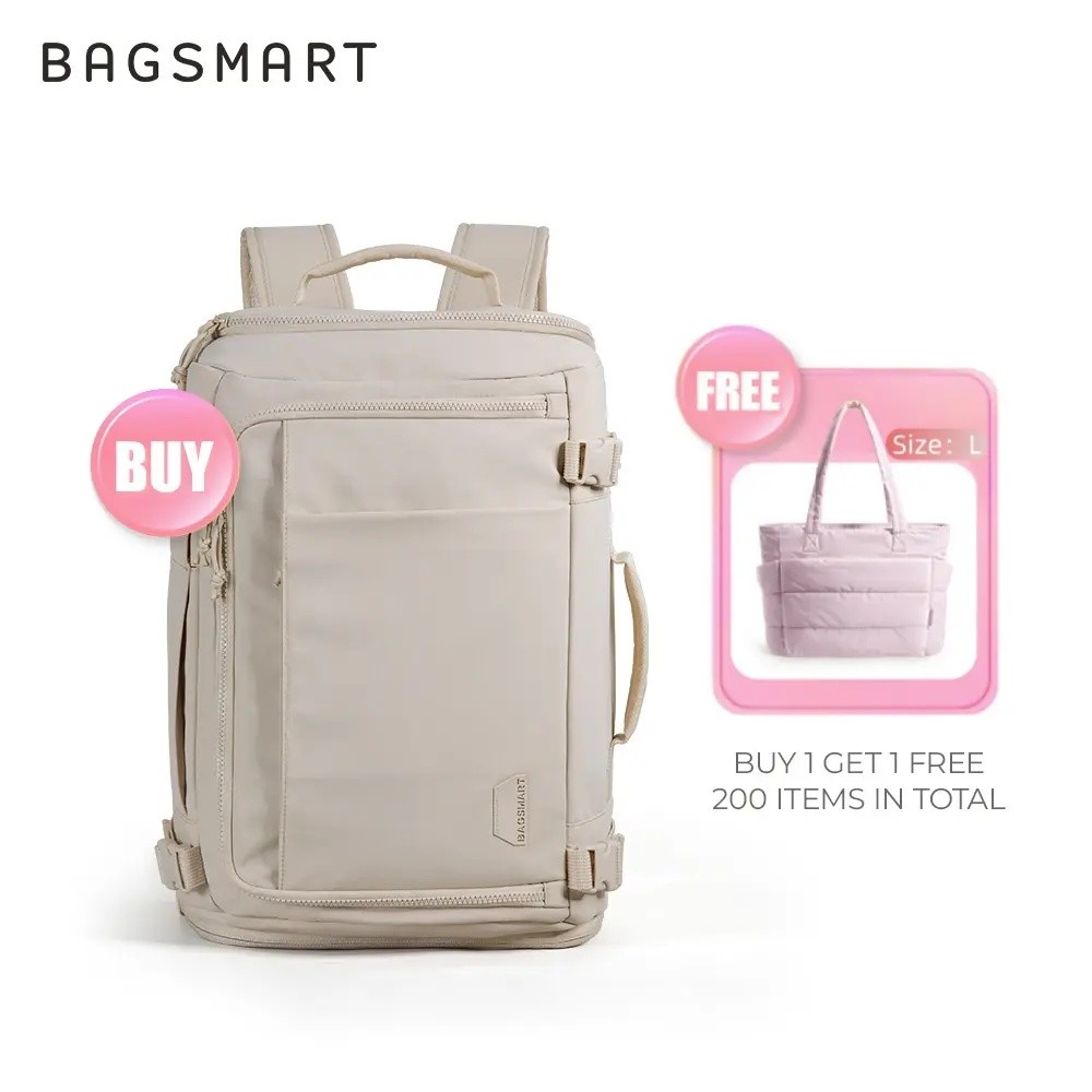[Buy 1 get 1]Multi-purpose waterproof travel backpack, Bagsmart, quick-release access, capacity 28l 38l, suitable for bu