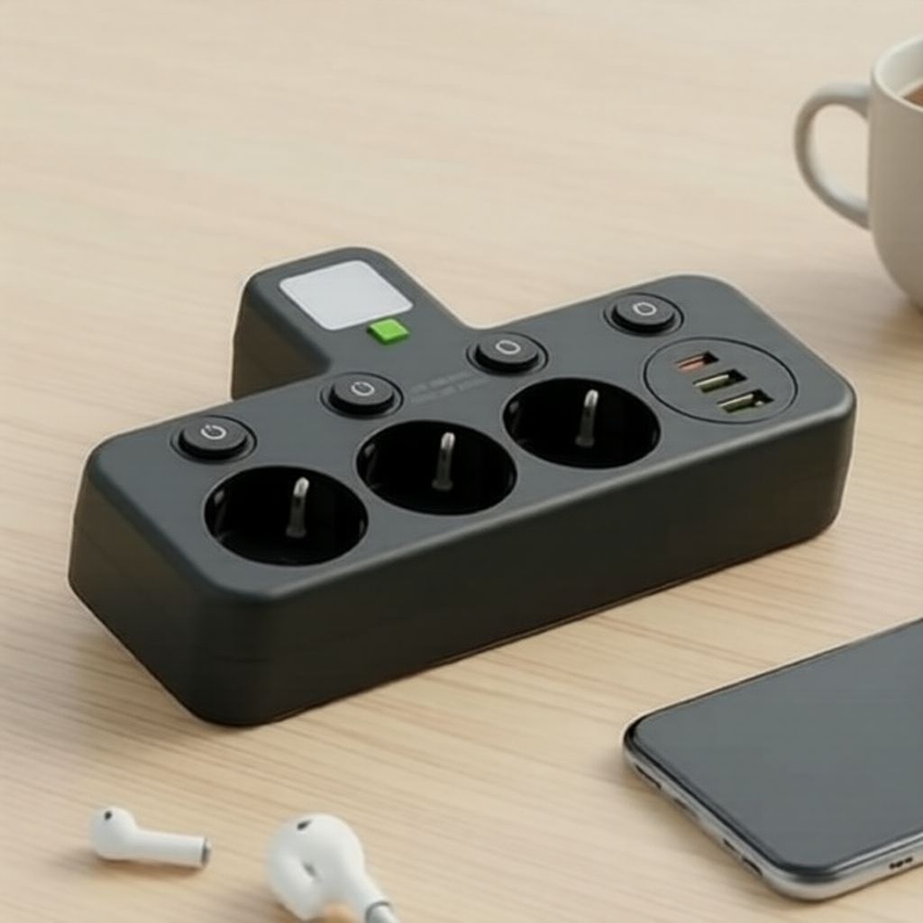 Tira de Tomadas com Plug UE e USB - Axus Multitap Extensão com Tomadas AC para Filtros de Lente de Câmera