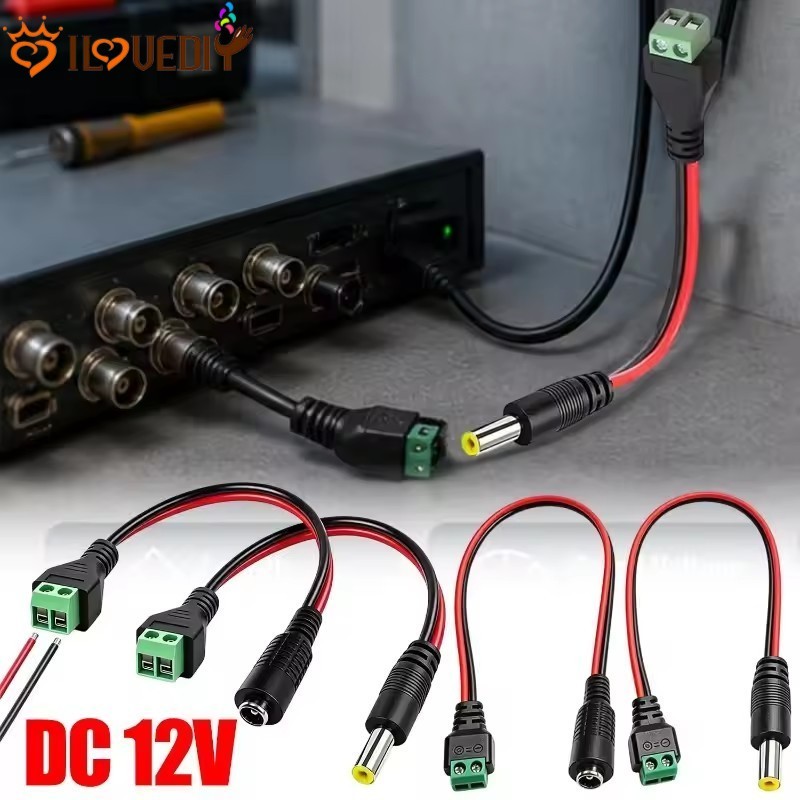 Cabo De Extensão De Alimentação DC Sem Solda 12V , Conector Fêmea Macho De Conexão Rápida , Ideal Para Câmera CCTV , Lâm