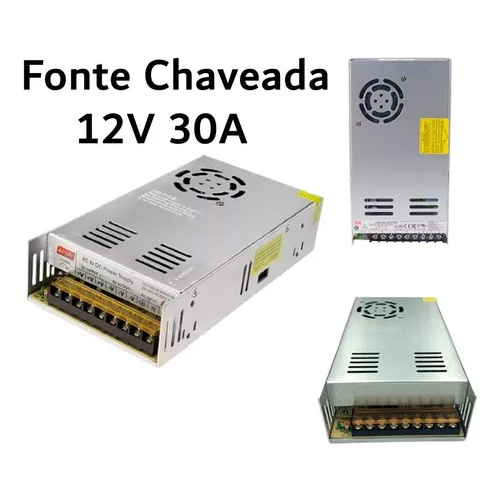 Fonte Chaveada 12v 30a  Bivolt Para Câmera Cftv Fita Led