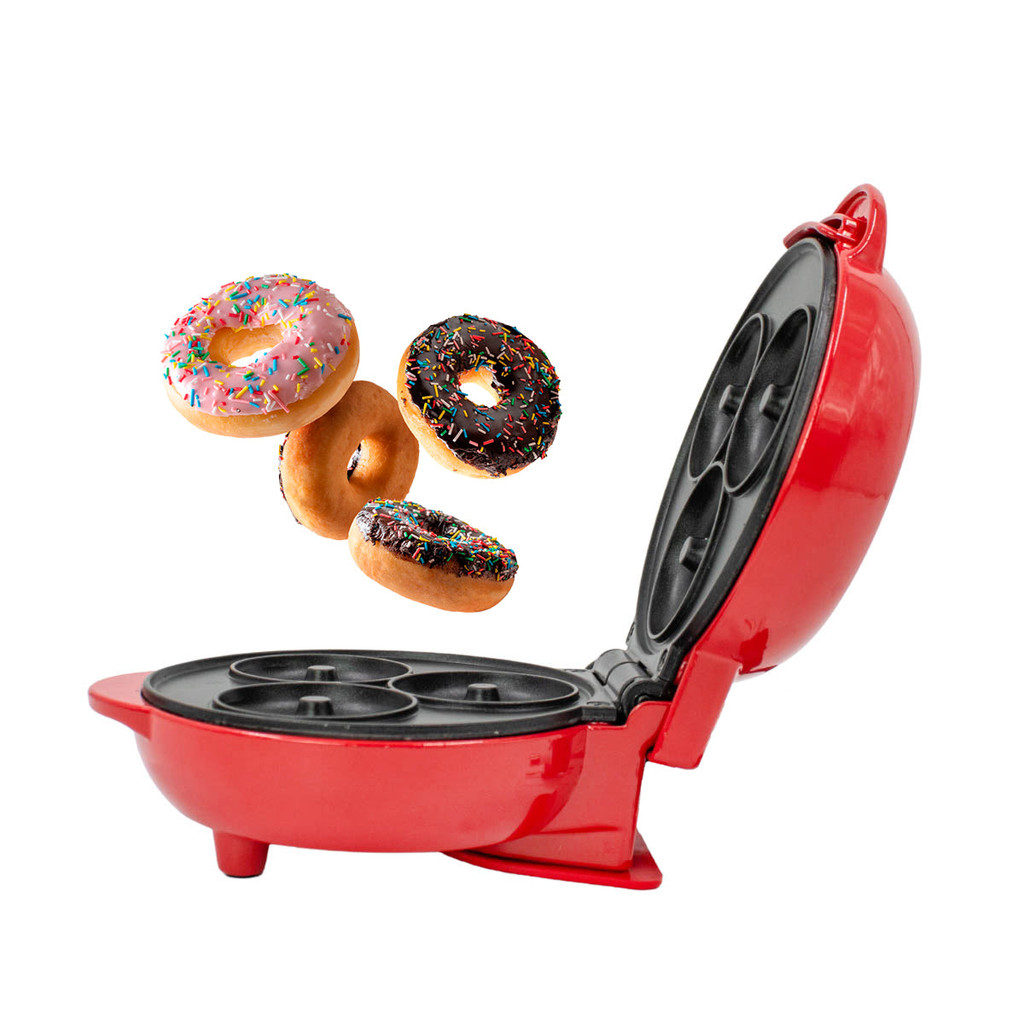 Mini Maquina Elétrica Retro para Fazer Waffles e Donuts
