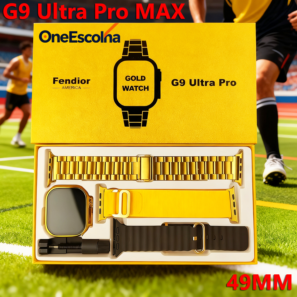 Novo G9 Ultra Pro Gold Wireless Smartwatch Bluetooth Chamada Homens Mulheres Série Esportiva PK HK9PRO/HK8PROMAX