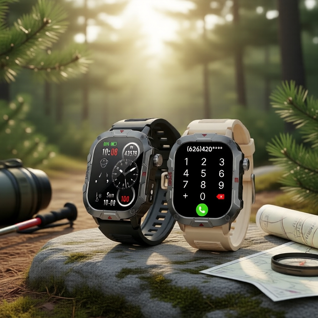 Novo Smartwatch 2.01 Ultra: Lanterna LED, Tela Grande Touch, Assistente de Voz, Wireless, À Prova de Choque, IP68 à