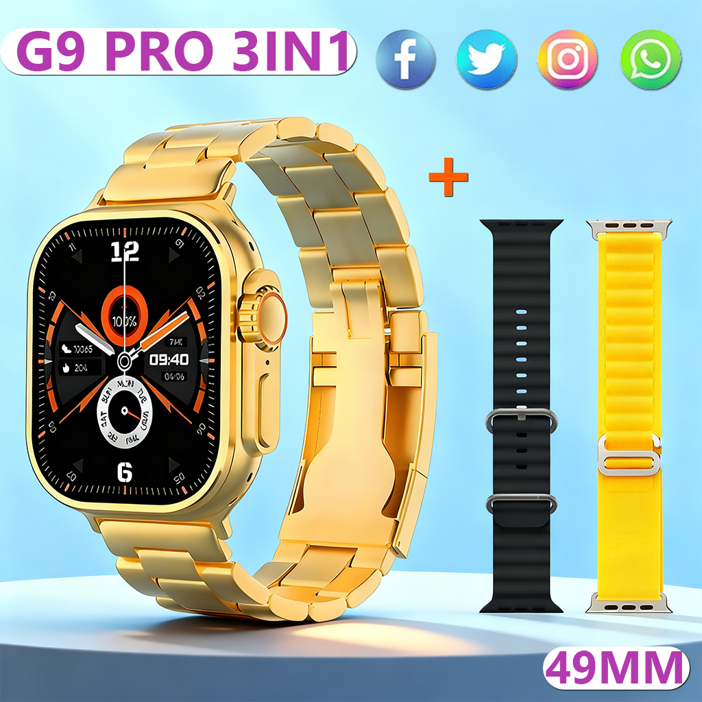 2026 G9 Ultra Pro Gold Wireless Smartwatch Bluetooth Chamada Homens Mulheres Série Esportiva PK HK9PRO/HK8PROMAX