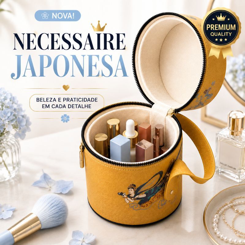 Necessaire Feminina Premium Estilo Oriental – Porta Maquiagem, Cosméticos e Acessórios
