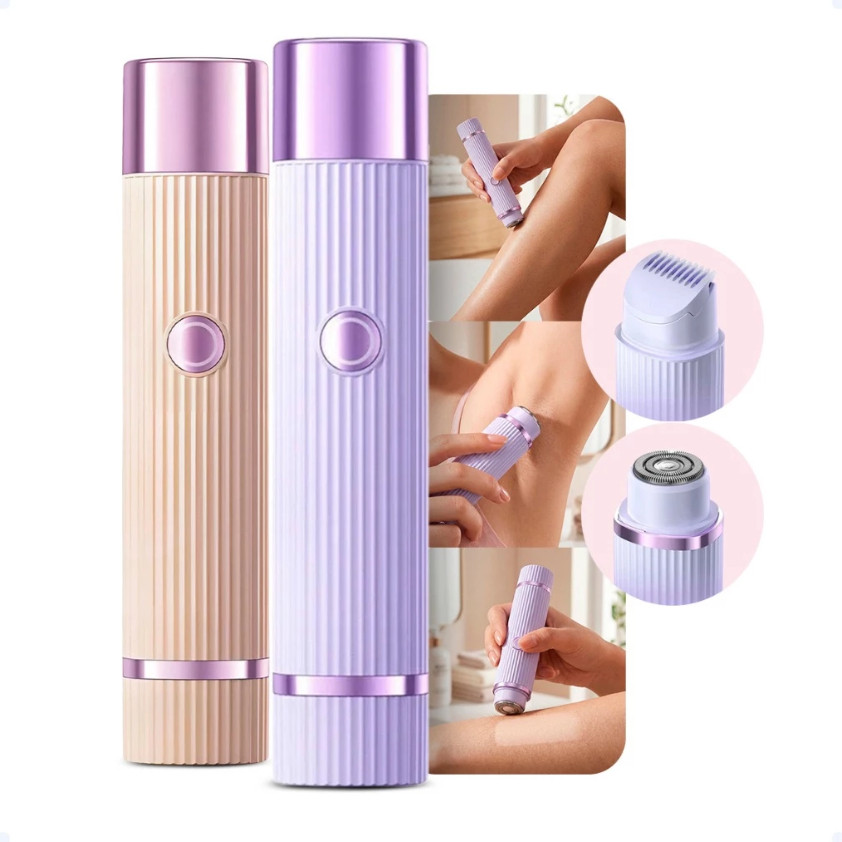 Aparelho de Depilação Feminino Sem Fio Com Cabeça Dupla Bivolt Depilador Recarregável USB Portátil