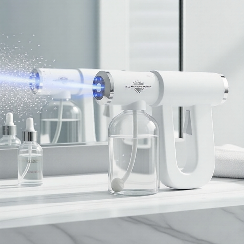300ML Pulverizador de Luz Azul Nano Atomizador Sem Fio USB para Barbeiros