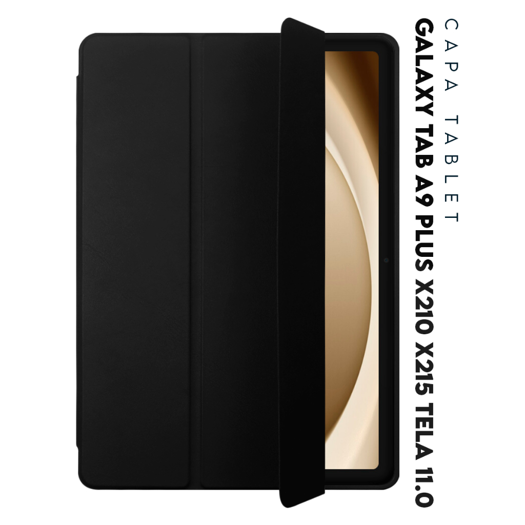 Capa Capinha Case Magnética Couro Para Tablet Samsung Galaxy Tab A9+ / Plus - 11 Polegadas - SM X210 / X216 / X218.