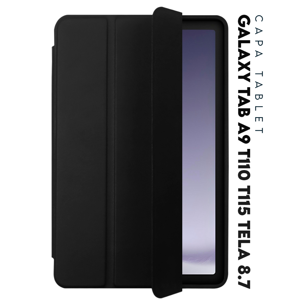 Capa Capinha Case Magnética Couro Para Tablet Samsung Galaxy Tab A9 Tela 8.7'' Polegadas (SM- X115 / SM- X110 / SM-X116b)