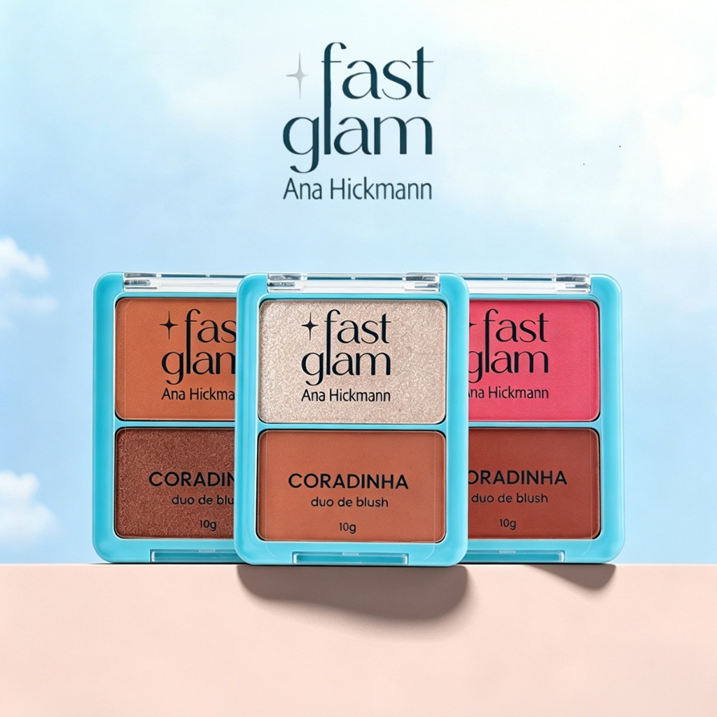 Ana Hickmann Blush Duo Fast Glam Coradinha Blush Contorno Iluminador Produto Vegano
