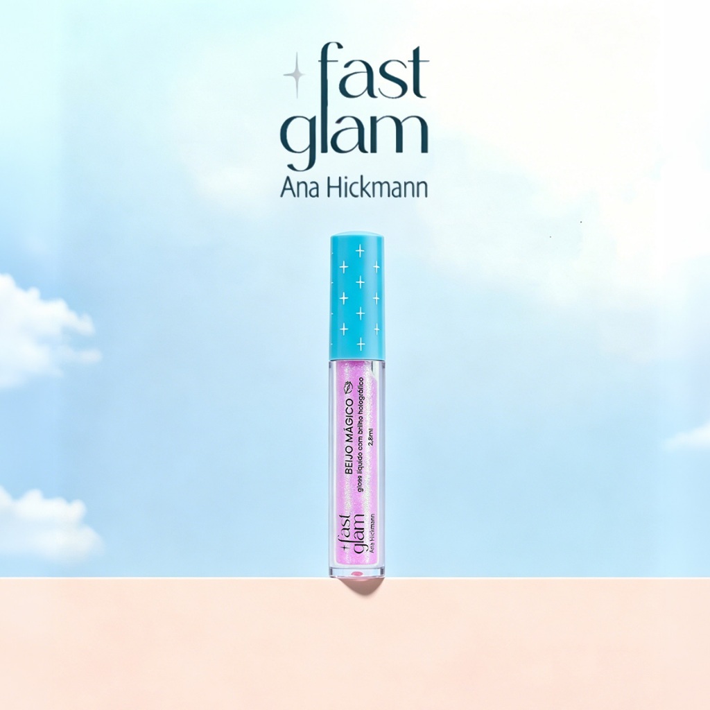 Fast Glam Beijo Mágico - Gloss líquido com brilho holográfico Ana Hickmann