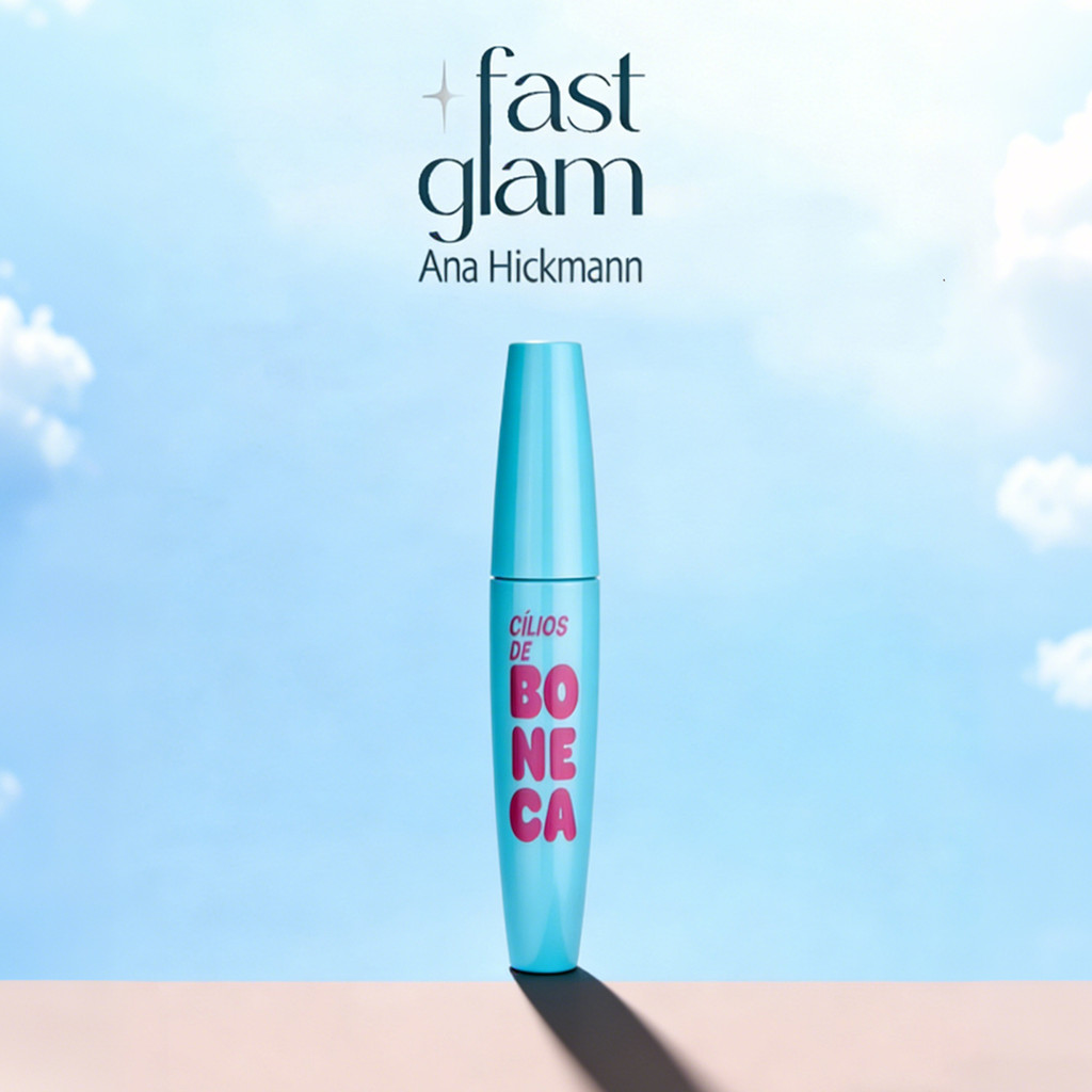 Ana Hickmann Máscara de Cílios Cílios de Boneca Efeito Volume e Definição Fast Glam Fácil de remover