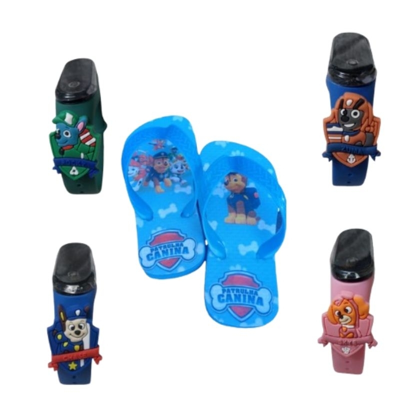 Chinelo e relogio digital 2 a prova de agua mais patrulha canina , o melhor presente para seu filho , lancamento super kit