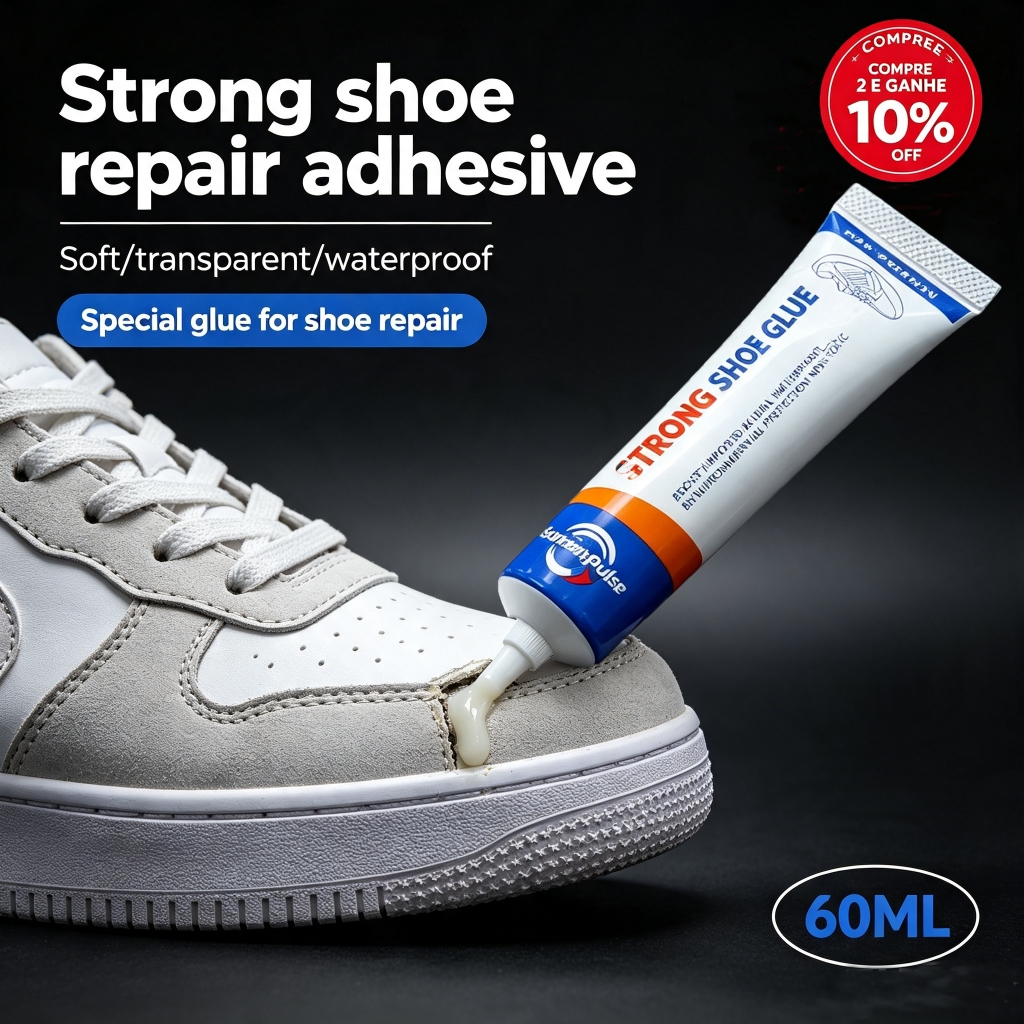 Clear Shoe Repair Glue – Waterproof Adhesive for Fixing Soles, Heels and Bags (60ml)