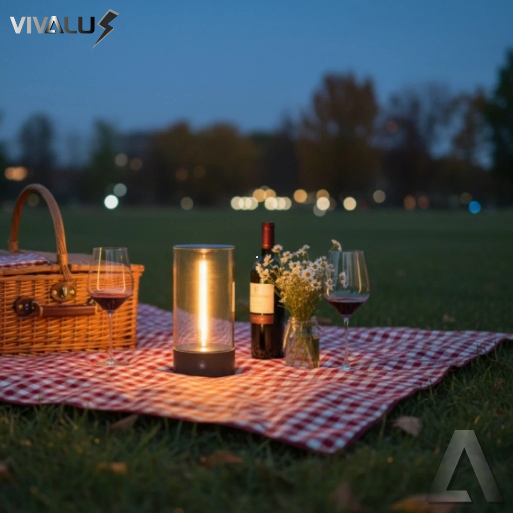 Abajur Filamento Magnetico LED 3200K Âmbar Preto 5V Recarregável Luz Noturno Portátil Luminária Mesa